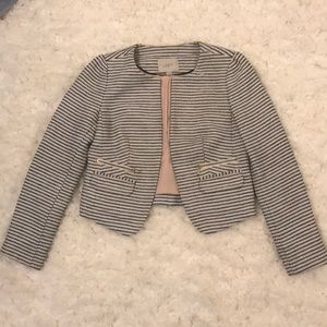 Ann Taylor Loft Cropped Tweed Blazer